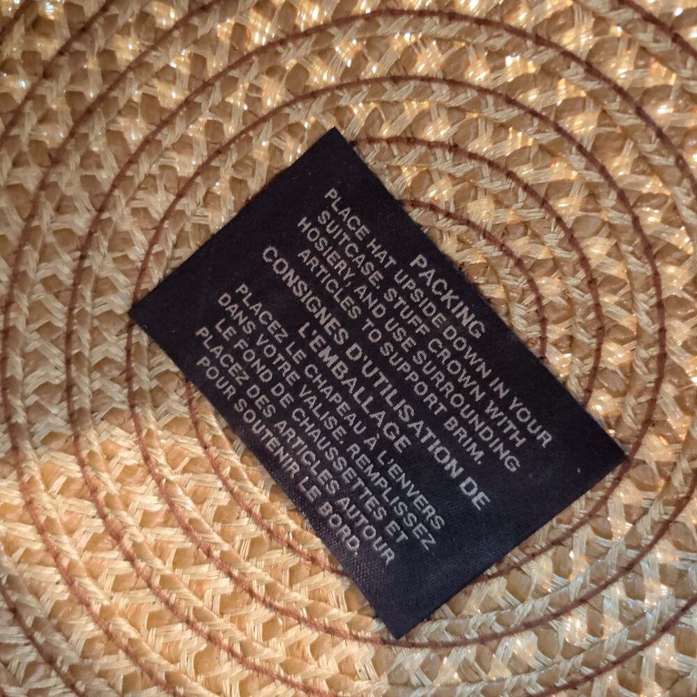 NWT Eric Javits Sz S/M Squishee Packable Home Run Straw Woven Hat Cap UPF 50 - Picture 9 of 9